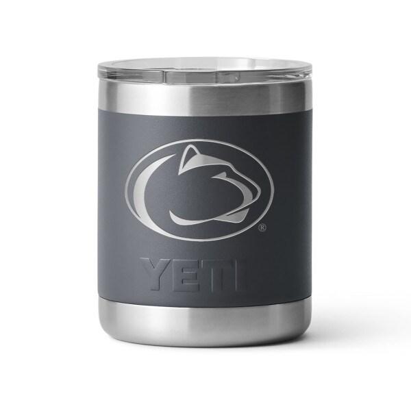 Yeti 10oz lowball charcoal with Penn State Athletic Logo